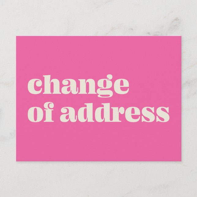 Carte Postale Faire-part de changement d'adresse rose chaud mini (Devant)