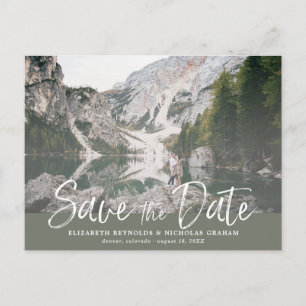 Carte Postale Faire-Part de Date de Mariage avec Lettre Main Rus