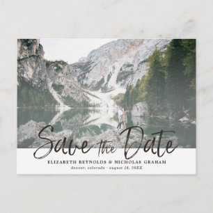 Carte Postale Faire-Part de Date de Mariage avec Lettre Main Rus