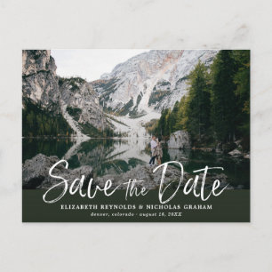 Carte Postale Faire-Part de Date de Mariage avec Lettre Main Rus