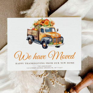 Carte Postale faire-part de déplacement de camion citrouille