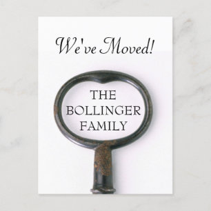 Carte postale Faire-part de déplacement de clé de 