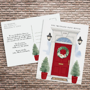 Carte Postale Faire-part de déplacement de la porte avant rouge