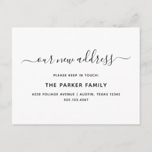 Carte Postale Faire-part de déplacement Script simple