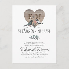 Carte Postale Faire-part de dîner de répétition de mariage Woodl