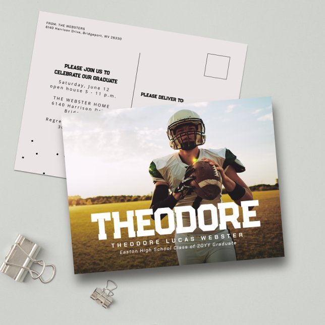 Carte Postale Faire-part de diplôme un athlète photo (Créateur téléchargé)