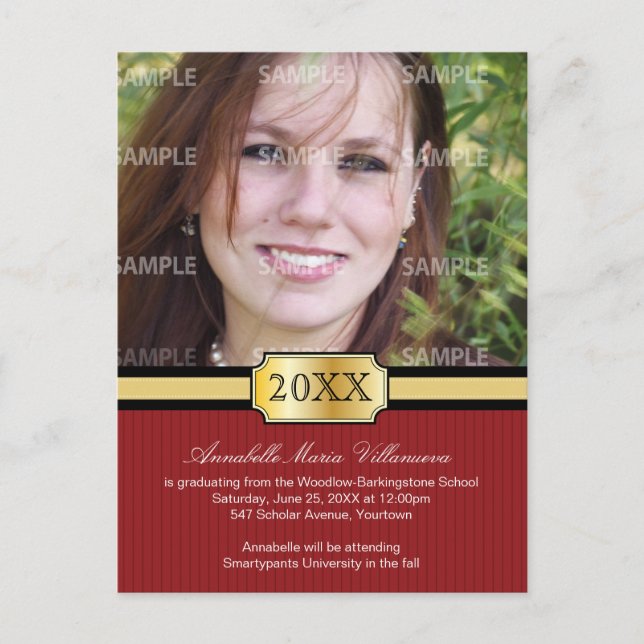 Carte postale Faire-part de graduation de la bande (Devant)