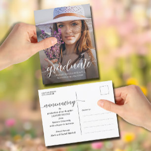 Carte Postale Faire-part de graduation de script