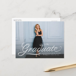Carte Postale Faire-part de graduation d'une photo élégant