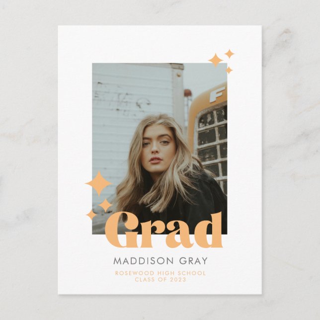 Carte Postale Faire-part de graduation moderne Open house invita (Devant)