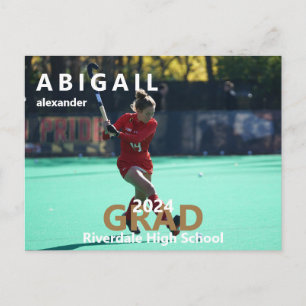 Carte Postale faire-part de graduation photo de crosse 2024