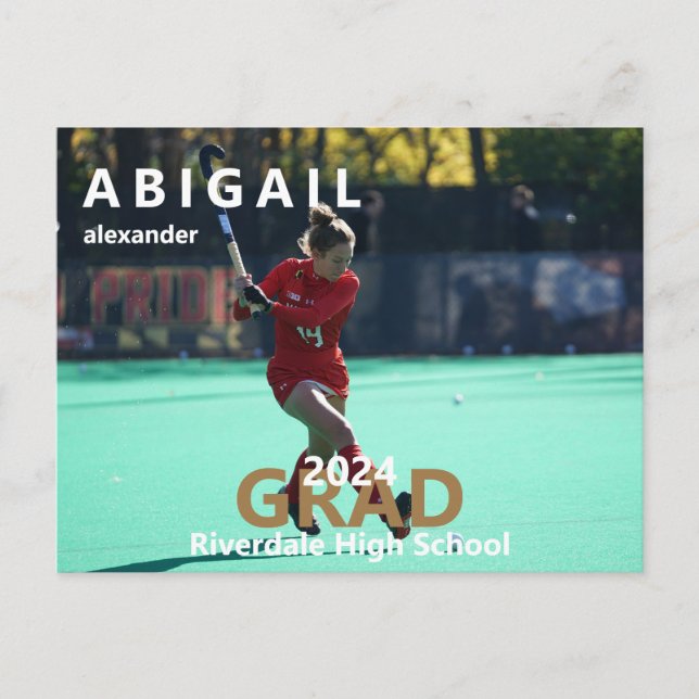 Carte Postale faire-part de graduation photo de crosse 2024 (Devant)
