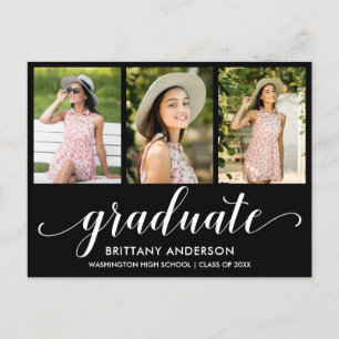 Carte Postale Faire-part de graduation photo moderne 3