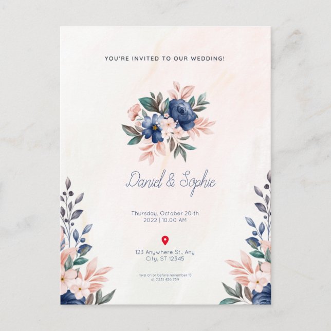 Carte Postale faire-part de mariage (Devant)