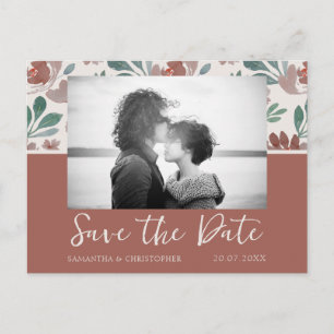 Carte Postale Faire-part de mariage Bohème Terracotta & Beige