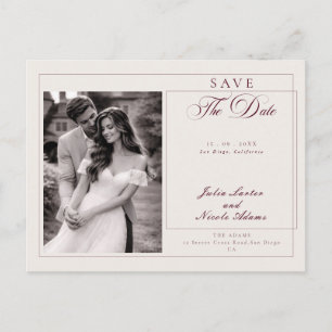 Carte Postale Faire-part de mariage calligraphié classique Bourg