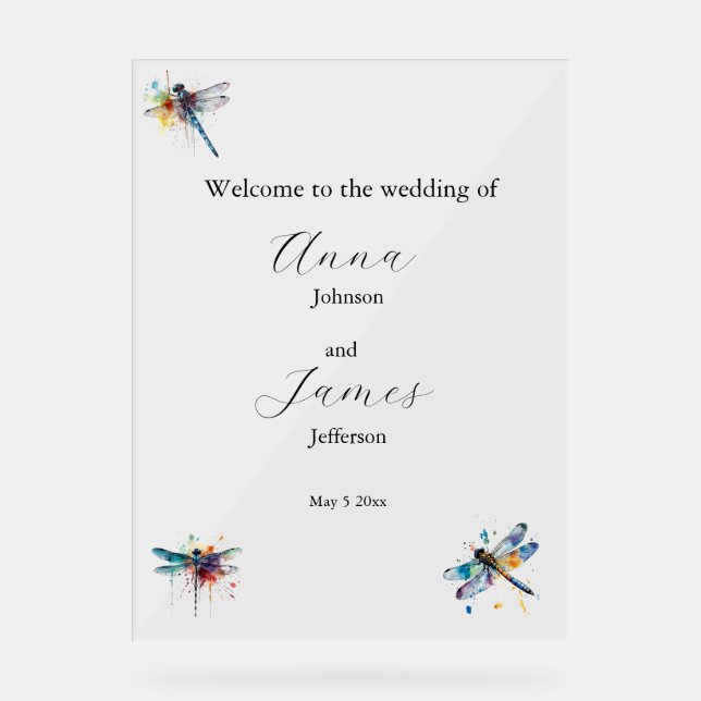 Carte postale Faire-part de mariage Dragonfly (Recto)
