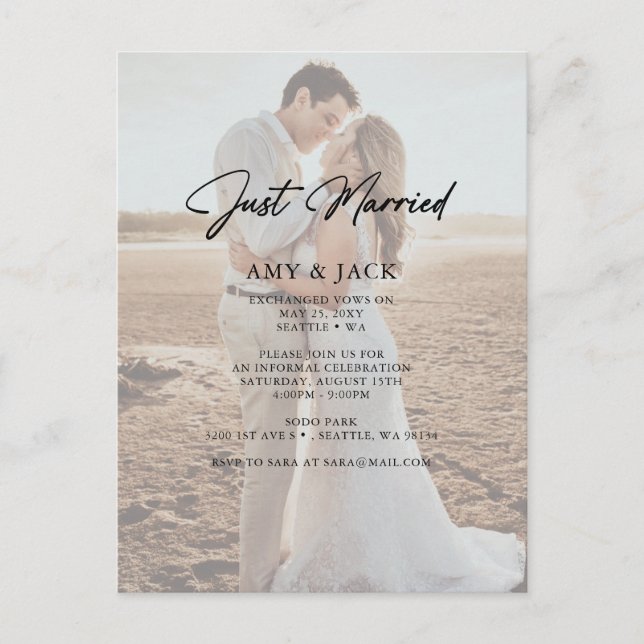 Carte Postale Faire-part de mariage élégant avec photo moderne s (Devant)