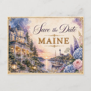 Carte Postale Faire-part de mariage élégant Save the Date dans l