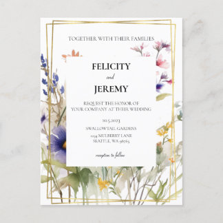 Carte Postale Faire-part de mariage fleur sauvage