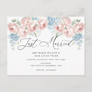 Carte Postale Faire-part de mariage floral botanique rustique ro