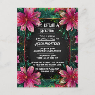 Carte Postale Faire-part de mariage floral dynamique
