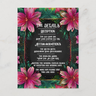 Carte Postale Faire-part de mariage floral dynamique