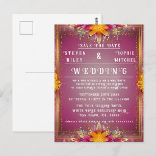 Carte Postale Faire-part de mariage floral personnalisable