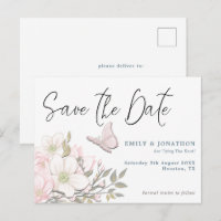 Faire-part de mariage Papillon Pastel Magnolias Sa