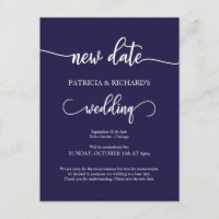 Faire-part de mariage reporté à une nouvelle date