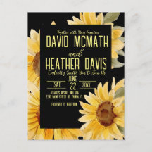 Faire-part de mariage tournesol