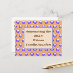 Carte Postale Faire-part de Motif Polka bleu Reunion