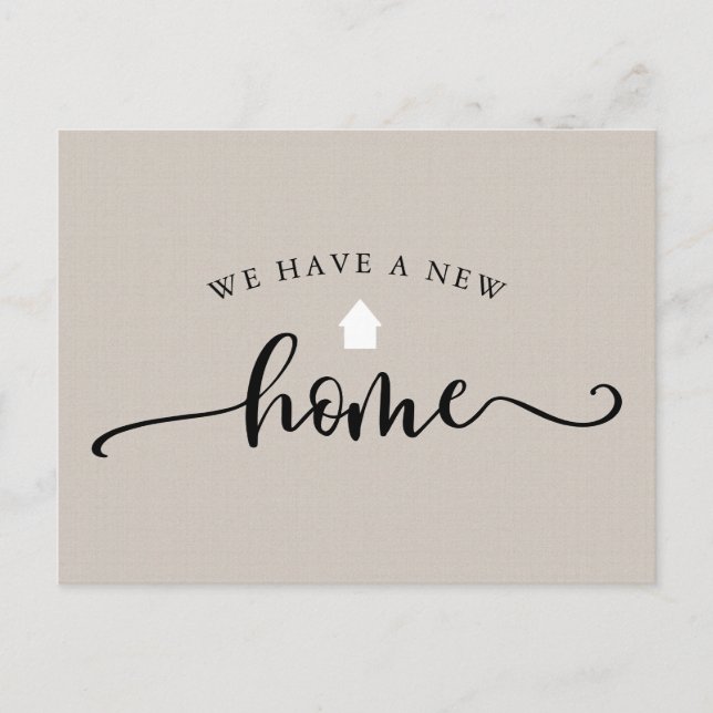 Carte Postale Faire-part de mouvement de calligraphie minimalist (Devant)