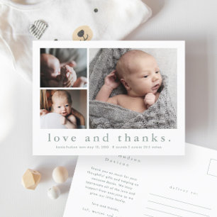 Carte Postale Faire-part de naissance bébé avec photo et message