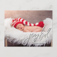 Faire-part de naissance bébé moderne Joyful script