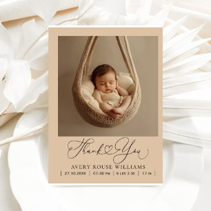 Carte Postale Faire-part de naissance bébé moderne Merci photo