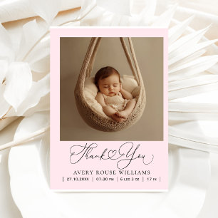 Carte Postale Faire-part de naissance bébé moderne Merci photo