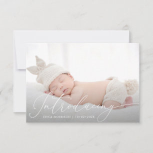carte postale faire-part de naissance de script mo