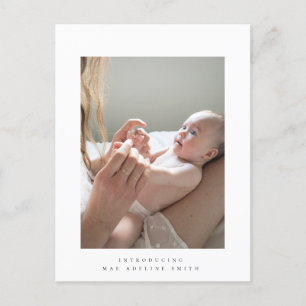 carte postale faire-part de naissance minimaliste