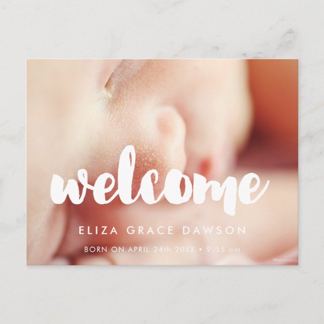 Carte Postale Faire-part de naissance moderne (Devant)