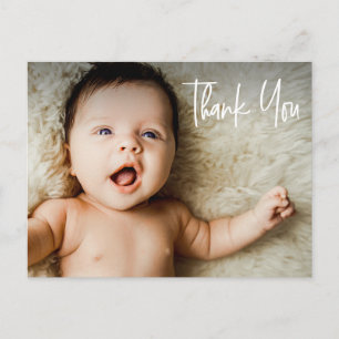 Carte Postale Faire-part de naissance Photo Calligraphie manuscr