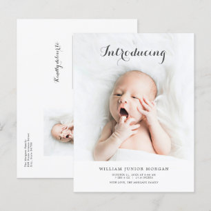 Carte Postale Faire-part de naissance photo Présentation du nouv