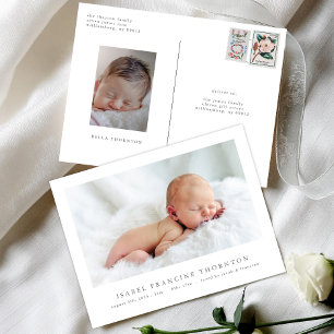 Carte Postale faire-part de naissance photo simple