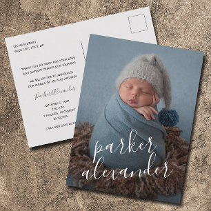Carte Postale Faire-part de naissance Remerciements Photo de béb