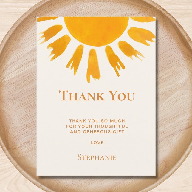 Carte Postale Faire-part de remerciement pour Baby Shower Soleil (Créateur téléchargé)