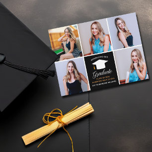 Carte Postale Faire-part de remise de diplôme avec collage de 5 