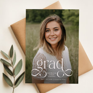 Carte Postale Faire-part de remise de diplôme avec photo en écri