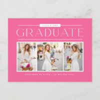 Faire-part de remise de diplôme Collage photo Typo