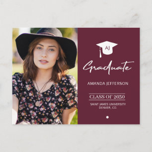 Carte Postale Faire-part de remise de diplôme photo bordeaux élé