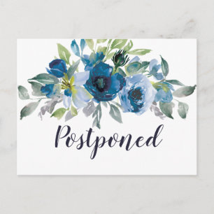 Carte Postale Faire-part de report Mariage floral